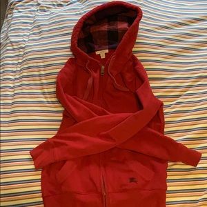 Men’s medium red Burberry hoodie.